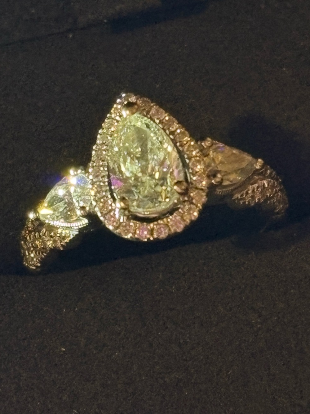 Natural diamonds Vera Wang Pear-Shaped Engagement Ring White Gold